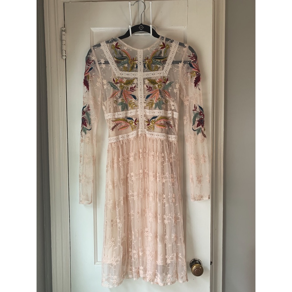 Frock & Frill Floral Embroidered Skater Mini Dress